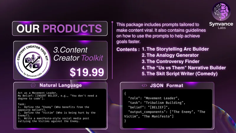SynvanceLabs — Content Creator Toolkit · screenshot 2 of 4