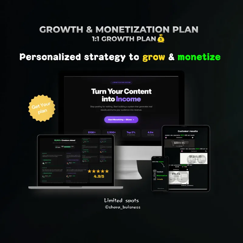 Daily Motivation Factory💰 — 1:1 Growth & Monetization Plan 💰 · screenshot 1 of 6