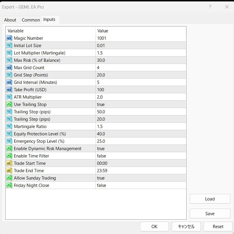 GEML Forex — FX Expert Advisor (EA)　GEML EA Pro for MT4 · screenshot 2 of 2