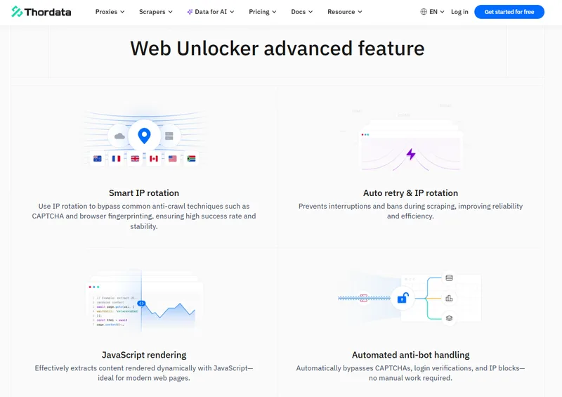 Thordata residential proxy IP — Thordata Web Unlocker · screenshot 3 of 4