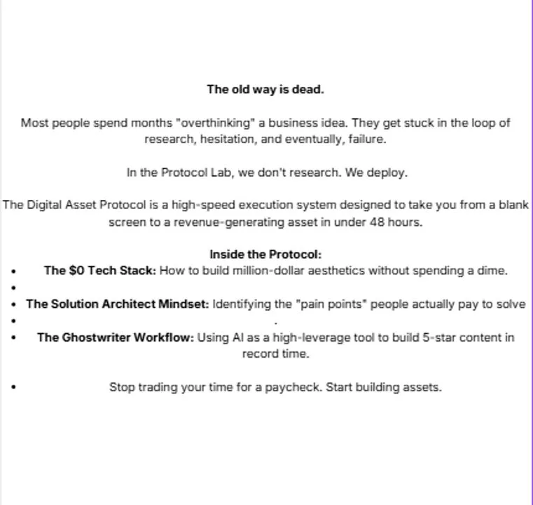 The Protocol Lab —  The 48-Hour Digital Product System. · screenshot 1 of 1