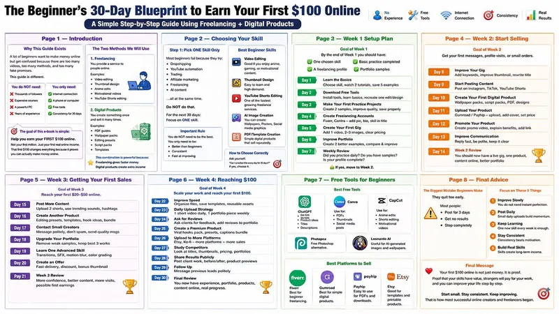 MindForge — 30-Day Blueprint: Earn Your First $100 Online · screenshot 2 of 2