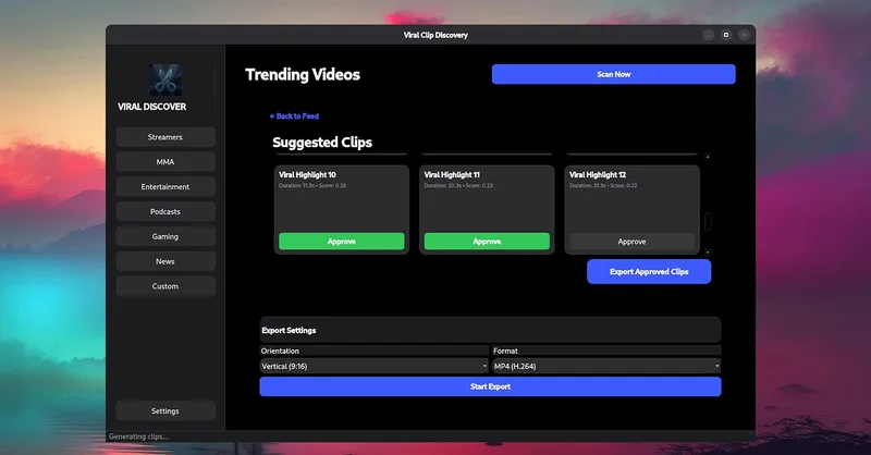 Viral Clip Discovery — Viral Clip Discovery · screenshot 3 of 5