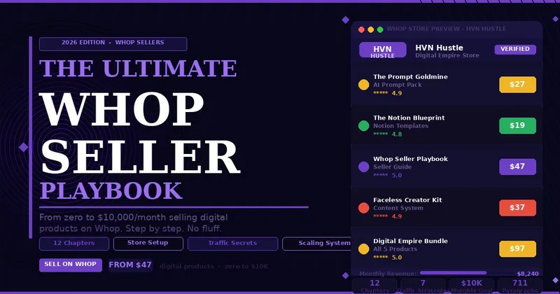 �HVN Hustle” — The Ultimate Whop Seller Playbook (2026 Edition) · screenshot 1 of 1