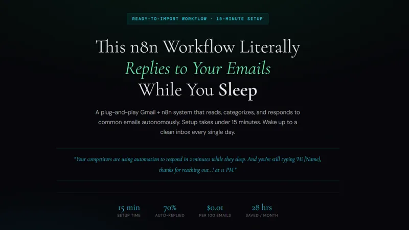 Zenith Studio — This n8n Workflow Literally Replies to Your Emails While You Sleep · screenshot 1 of 1