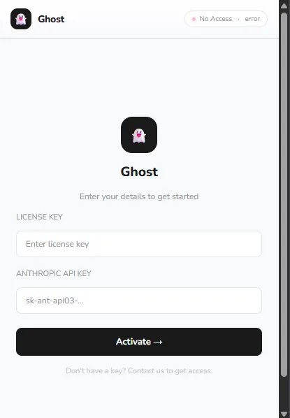 GhostAI — GhostAI (BYOK) · screenshot 1 of 1