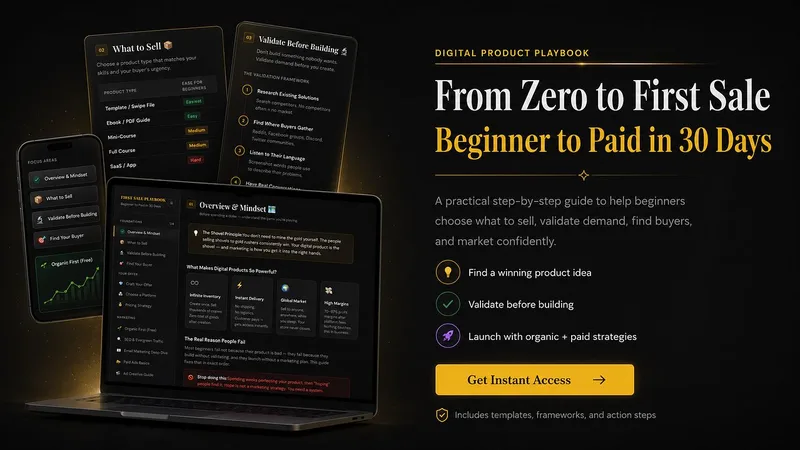 Zero to profits — How I Got My First Digital Product Sale in 28 Days (No Audience, No Ads) · screenshot 2 of 3