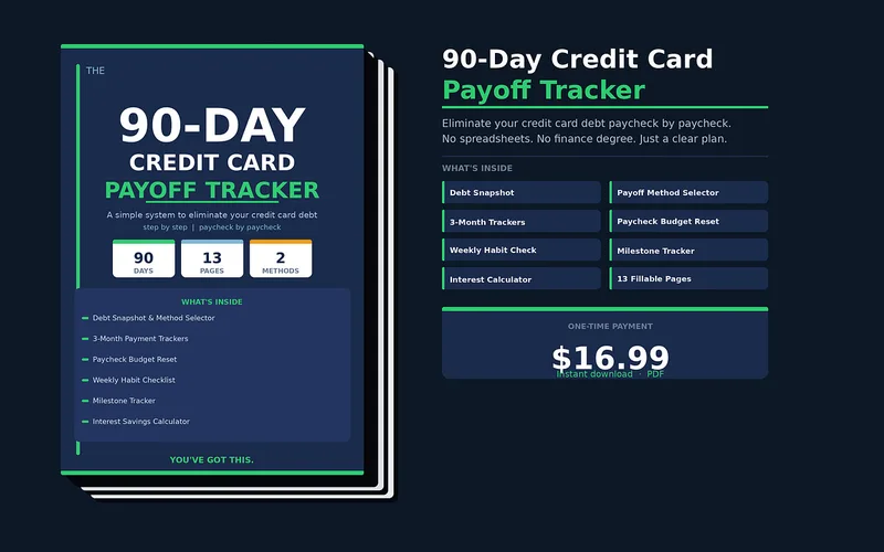 Freedom Finance Tools — 90-Day Credit Card Payoff Tracker · screenshot 1 of 1