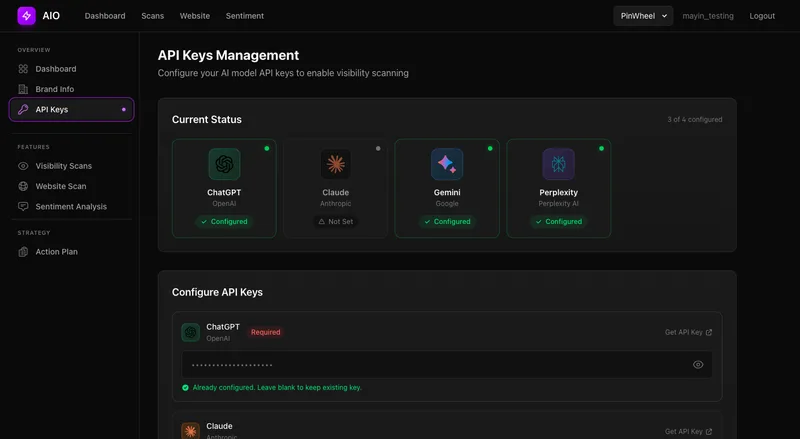 Mayin — AI Visibility Tracker · screenshot 2 of 4