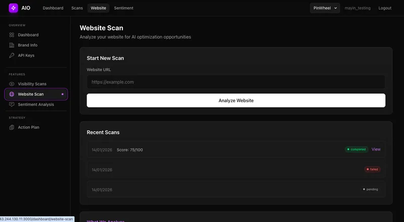 Mayin — AI Visibility Tracker · screenshot 4 of 4