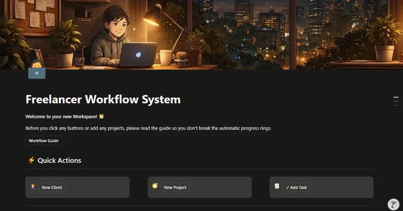 YAM Notion — Freelancer Workflow System-Notion Template · screenshot 1 of 2
