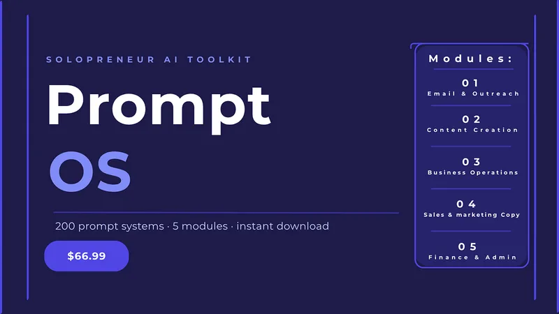 PromptOS — The Solopreneur AI Prompt Toolkit · screenshot 1 of 2