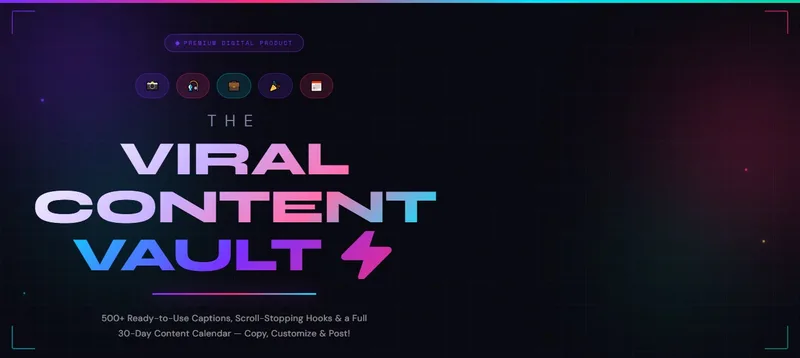 Prime Digital Studio — The Viral Content Vault – 500+ Captions · screenshot 1 of 2